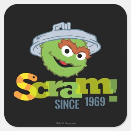 Oscar The Grouch 1969 Square Sticker