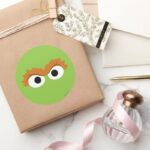 Oscar The Grouch Big Face Classic Round Sticker