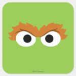 Oscar The Grouch Big Face Square Sticker