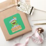 Oscar The Grouch Classic Style Square Sticker