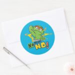 Oscar The Grouch Comic Classic Round Sticker