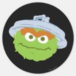 Oscar The Grouch Face Classic Round Sticker