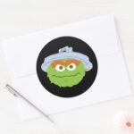 Oscar The Grouch Face Classic Round Sticker