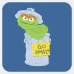 Oscar The Grouch Graphic Square Sticker