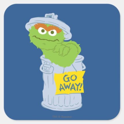 Oscar The Grouch Graphic Square Sticker