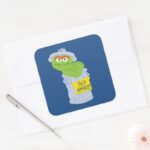 Oscar The Grouch Graphic Square Sticker