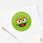 Oscar The Grouch Merry Christmas Gift Tag