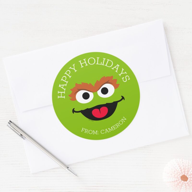 Oscar The Grouch Merry Christmas Gift Tag