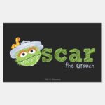 Oscar The Grouch Name Rectangular Sticker