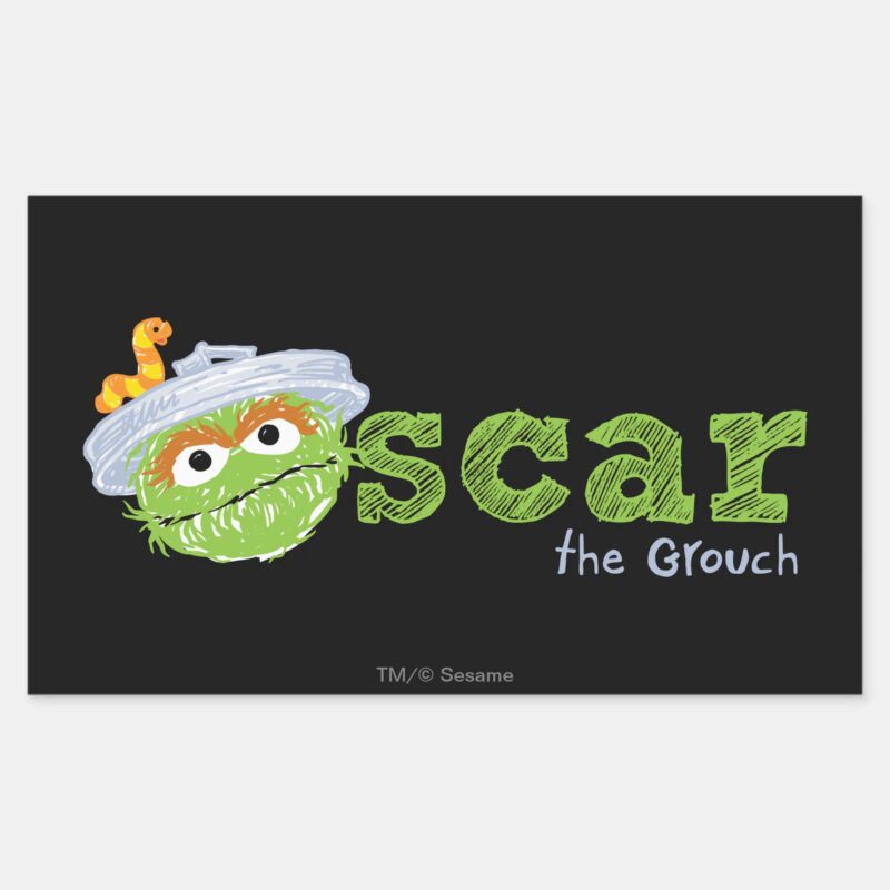 Oscar The Grouch Name Rectangular Sticker Oscar The Grouch Name Rectangular Sticker
