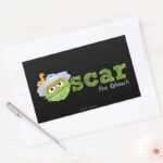 Oscar The Grouch Name Rectangular Sticker