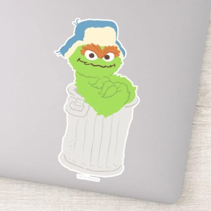 Oscar The Grouch Trash Can Lean Sticker