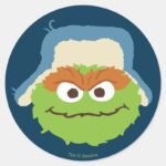 Oscar The Grouch Woodland Face Classic Round Sticker
