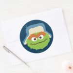Oscar The Grouch Woodland Face Classic Round Sticker