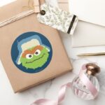 Oscar The Grouch Woodland Face Classic Round Sticker