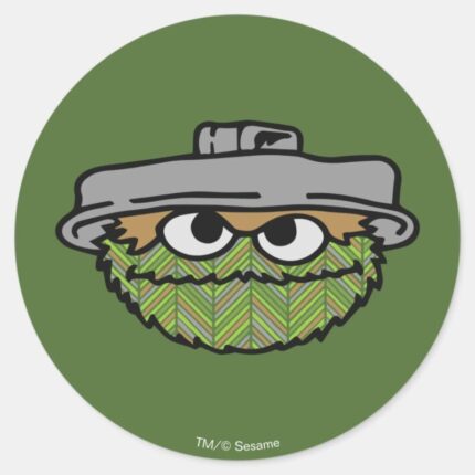 Oscar The Grouch 80s Throwback Classic Round Sticker