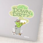 Oscar The Grouch Gettin Down Dirty Sticker