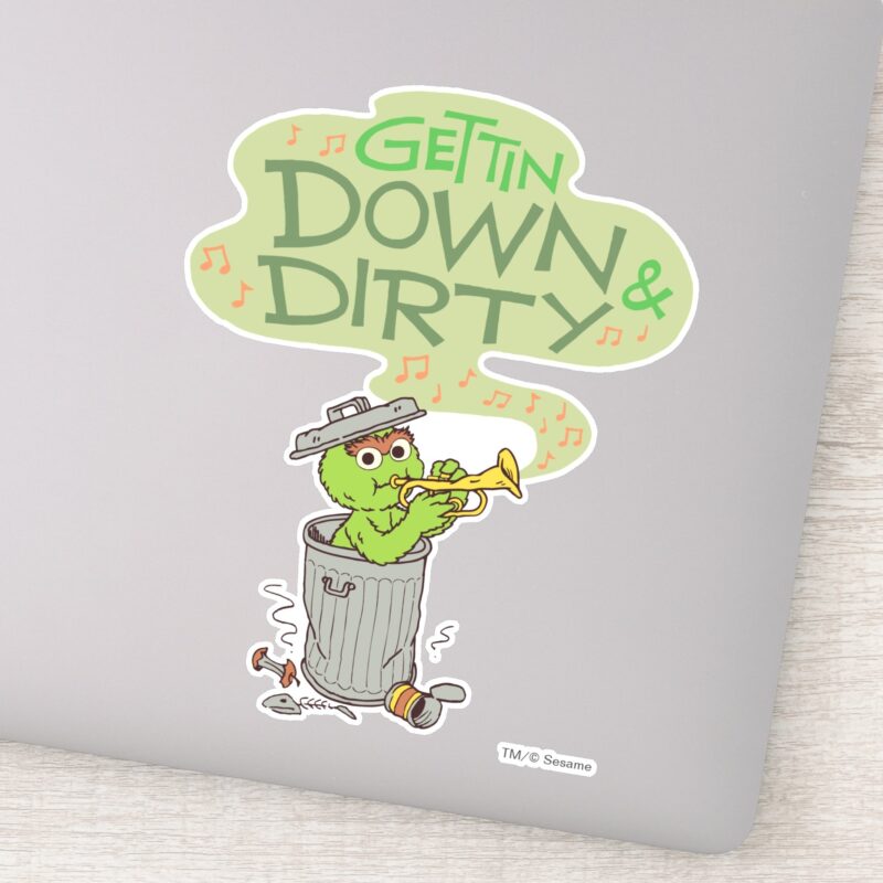 Oscar The Grouch Gettin Down Dirty Sticker Oscar The Grouch Gettin Down Dirty Sticker