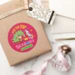 Over The Top Seasons Greetings Classic Round Sticker