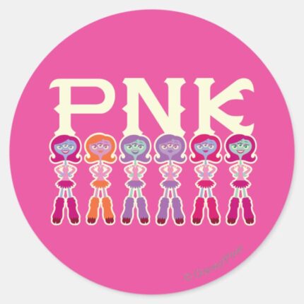 PNK Scare Students Classic Round Sticker