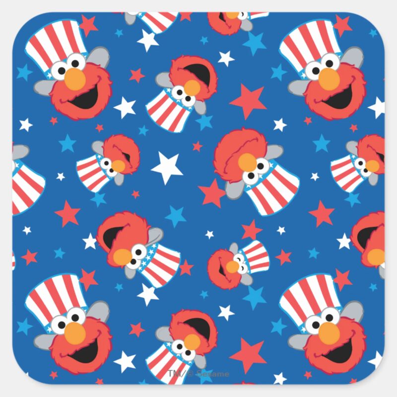 Patriotic Elmo Pattern Square Sticker Patriotic Elmo Pattern Square Sticker