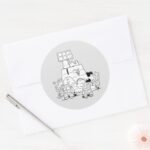 Peanuts Gang Reading Comics Classic Round Sticker