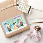 Peanuts A Gift For You Rectangular Sticker