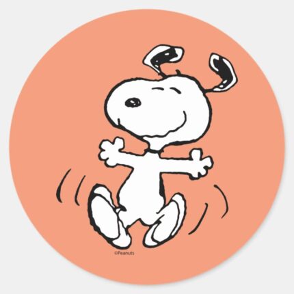 Peanuts A Snoopy Happy Dance Classic Round Sticker