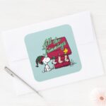 Peanuts All The Trimmings Square Sticker