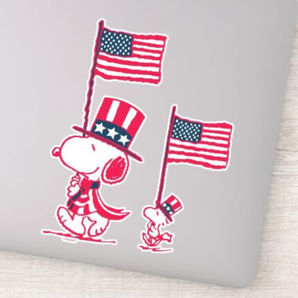 Peanuts American Summer Old Glory Sticker