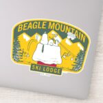 Peanuts Beagle Mountain Ski Lodge Sticker