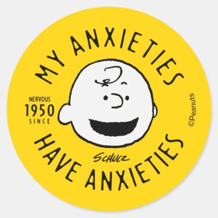 Peanuts Charlie Brown Nervous Since 1950 Classic Round Sticker