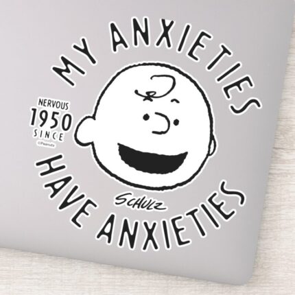 Peanuts Charlie Brown Nervous Since 1950 Sticker