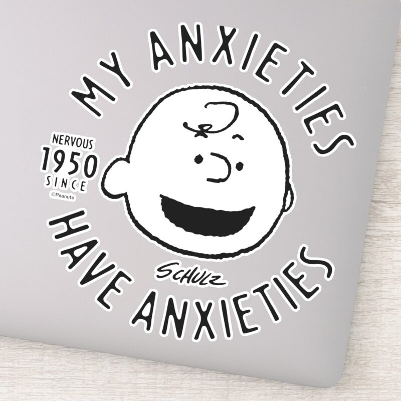 Peanuts Charlie Brown Nervous Since 1950 Sticker Peanuts Charlie Brown Nervous Since 1950 Sticker