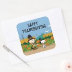 Peanuts Charlie Brown Thanksgiving Square Sticker