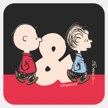 Peanuts Charlie Brown Linus Square Sticker