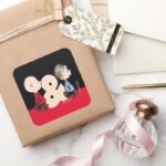 Peanuts Charlie Brown Linus Square Sticker