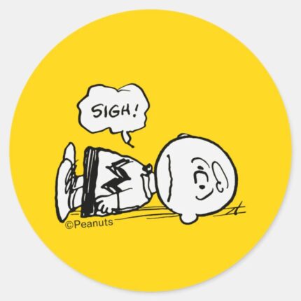 Peanuts Charlie Brown Is Down Classic Round Sticker