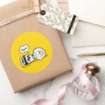 Peanuts Charlie Brown Is Down Classic Round Sticker