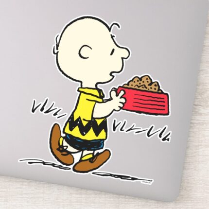 Peanuts Charlie Brown With Snoopys Dish Sticker