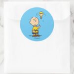 Peanuts Charlie Browns Light Bulb Idea Classic Round Sticker
