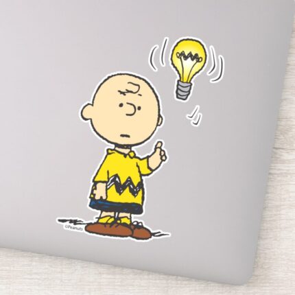 Peanuts Charlie Browns Light Bulb Idea Sticker