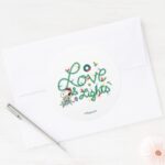 Peanuts Christmas Love And Lights Classic Round Sticker
