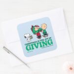 Peanuts Christmas Is The Joy Of Giving Square Sticker