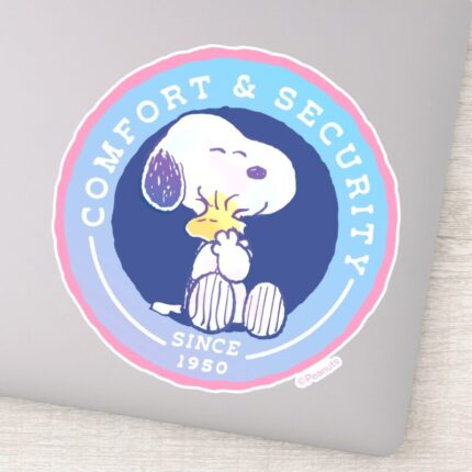 Peanuts Comfort Security Badge Blue Sticker