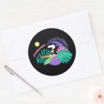 Peanuts Cowabunga Snoopy Classic Round Sticker