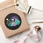 Peanuts Cowabunga Snoopy Classic Round Sticker