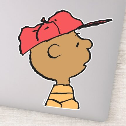 Peanuts Franklin Baseball Cap Sticker