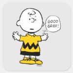 Peanuts Good Grief Charlie Brown Square Sticker