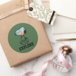 Peanuts Great Outdoor Snoopy Classic Round Sticker